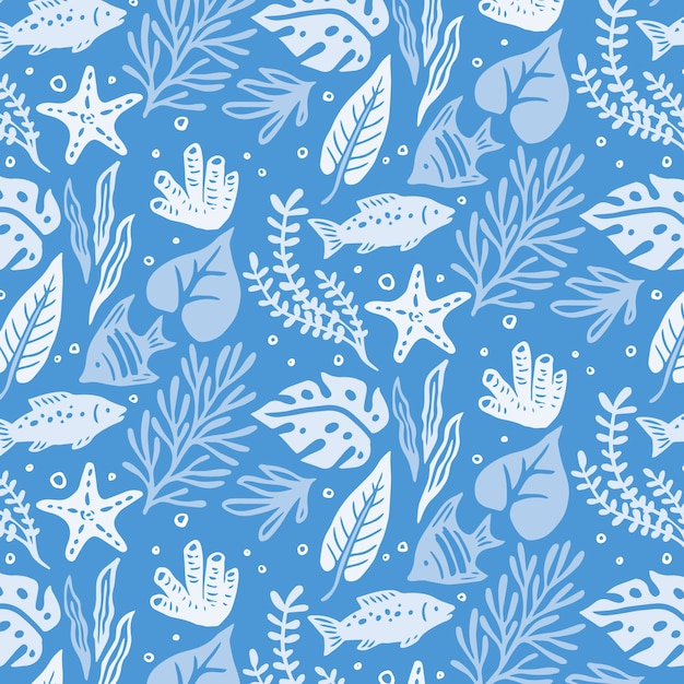 Flat design summer duotone pattern design