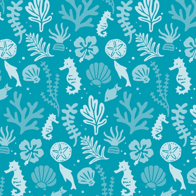 Flat design summer duotone pattern design