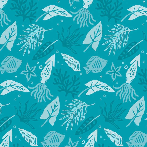 Flat design summer duotone pattern design