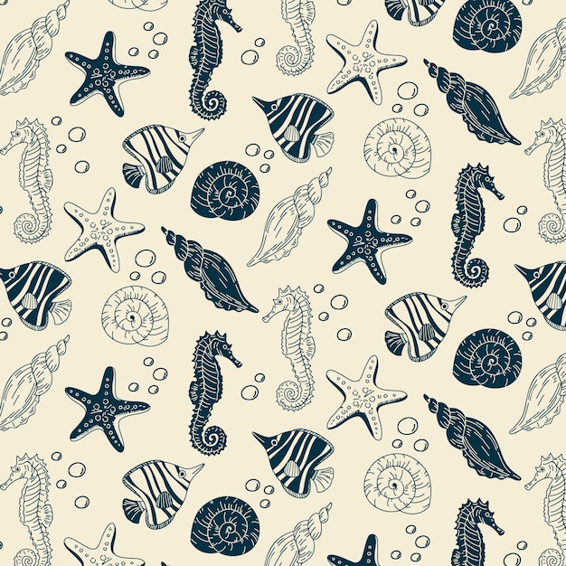 Flat design summer duotone pattern design