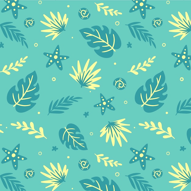 Flat design summer duotone pattern design