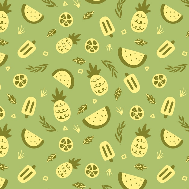 Flat design summer duotone pattern design