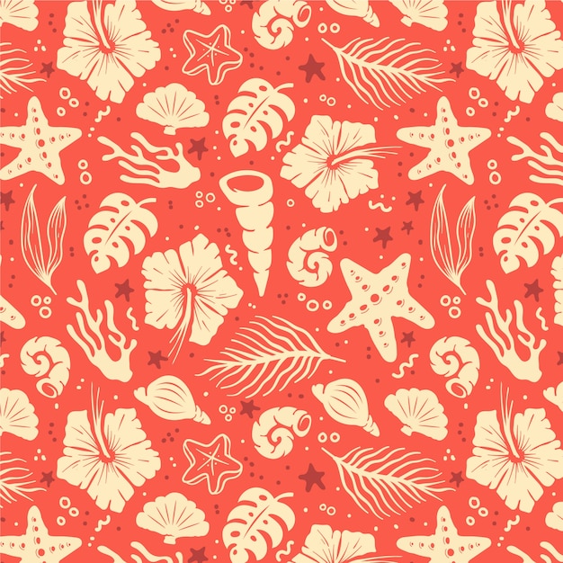 Flat design summer duotone pattern design