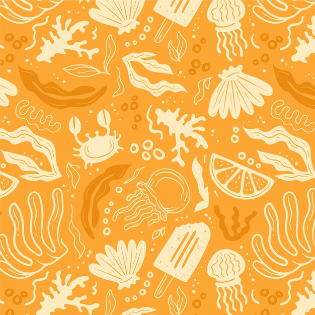 Flat design summer duotone pattern design