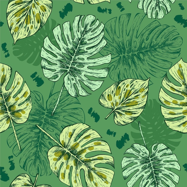 Flat design summer duotone pattern design