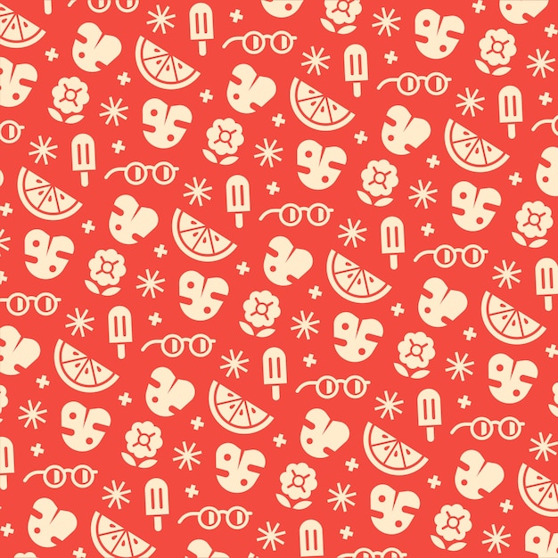 Flat design summer duotone pattern