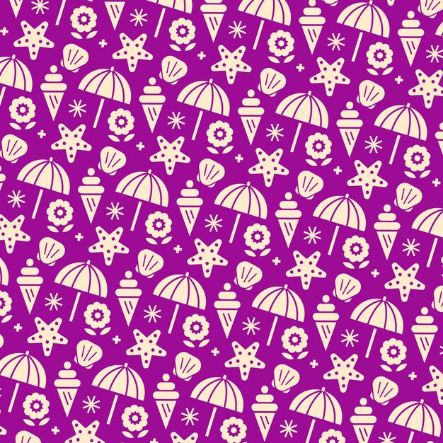 Flat design summer duotone pattern