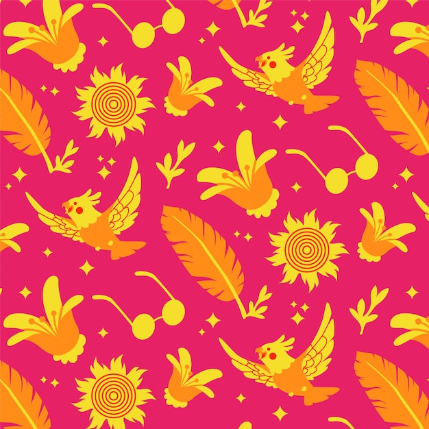 Flat design summer duotone pattern