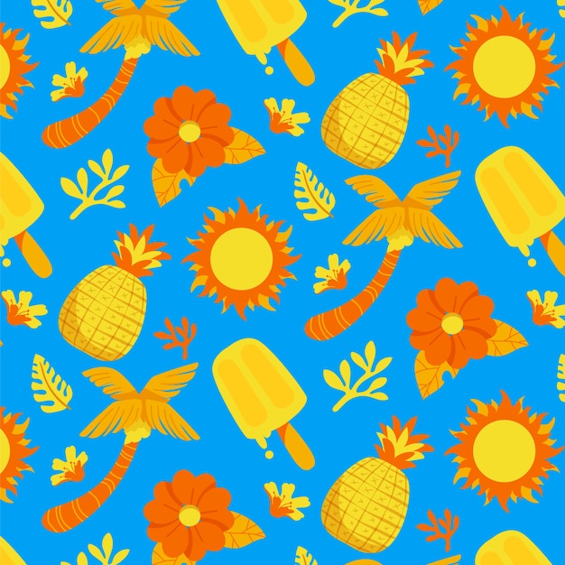 Free Vector flat design summer duotone pattern