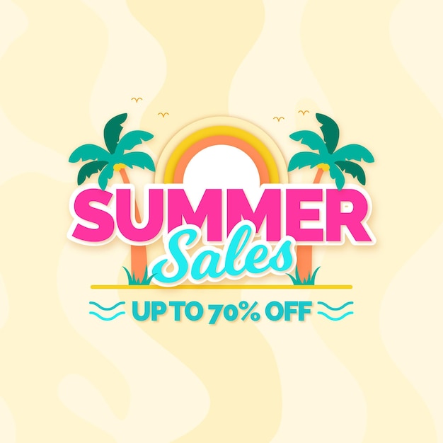 Free Vector flat design summer sale concept