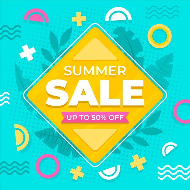 Flat design summer sale with offer