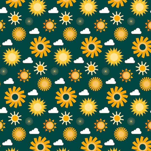 Flat design sun pattern