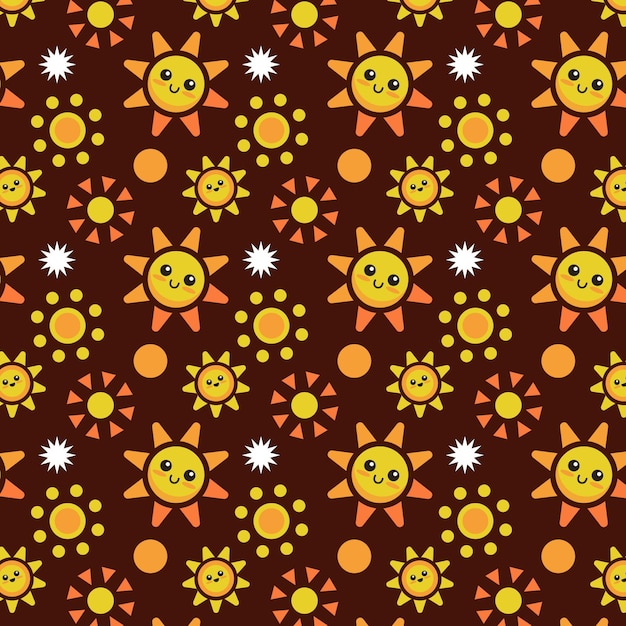 Flat design sun pattern