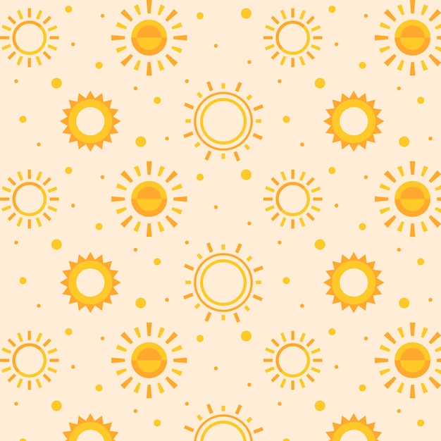 Flat design sun pattern