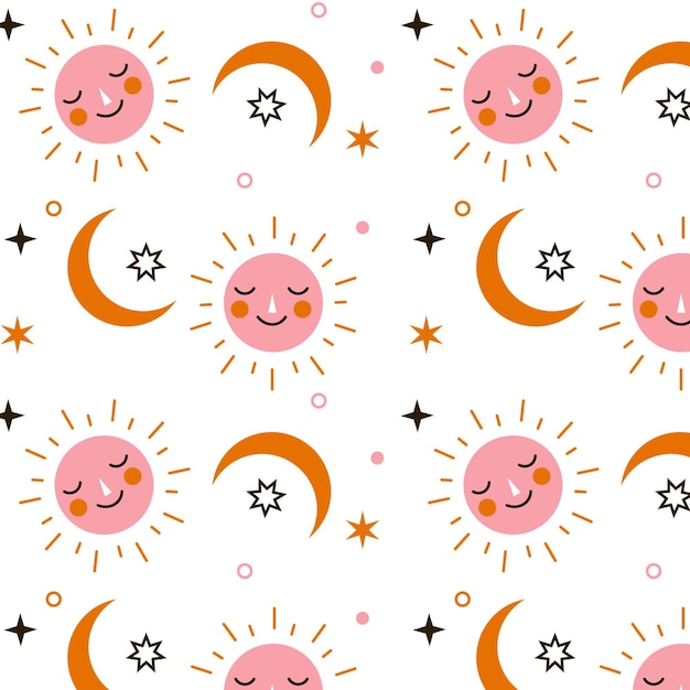 Flat design sun pattern