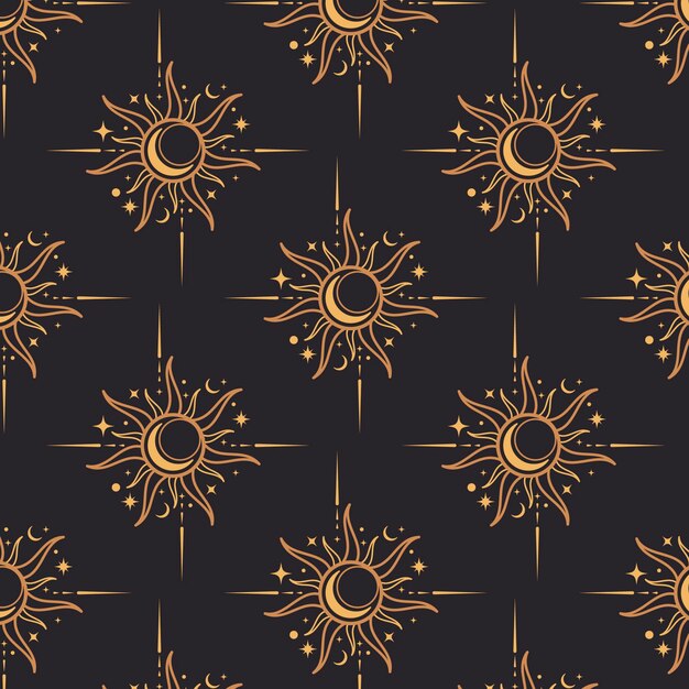 Flat design sun pattern