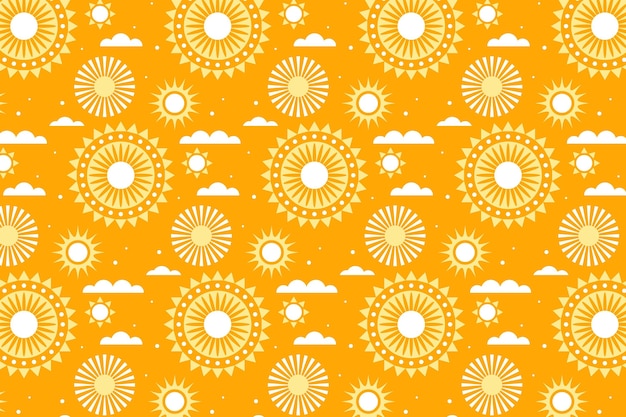 Flat design sun pattern