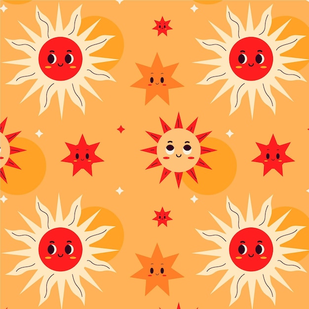 Free Vector flat design sun pattern