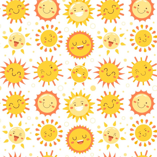 Flat design sun pattern