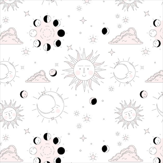 Flat design sun pattern