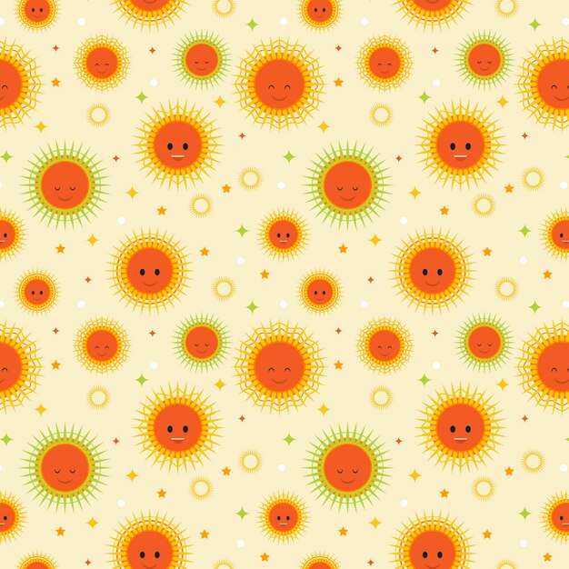 Flat design sun pattern