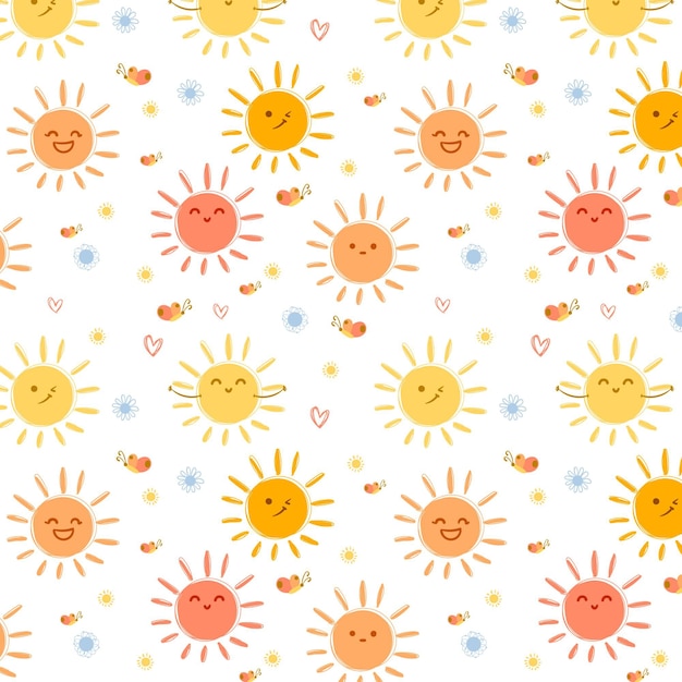 Free Vector flat design sun pattern