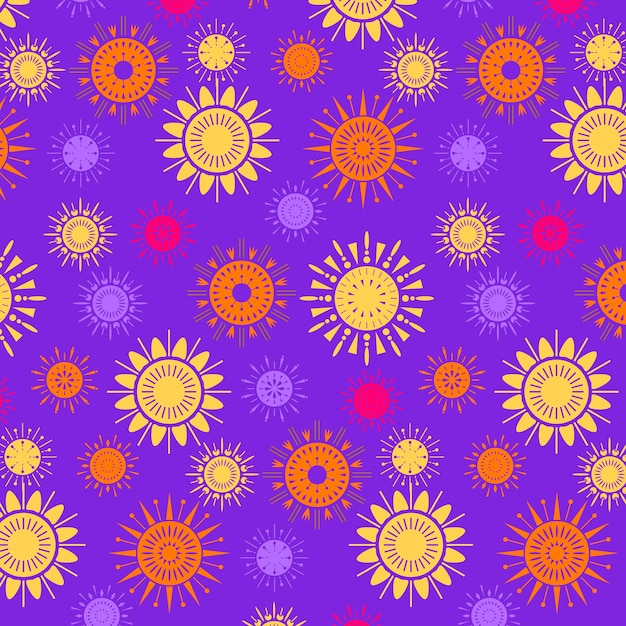 Flat design sun pattern