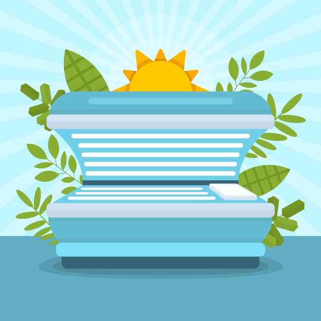 Flat design sunbed illustration