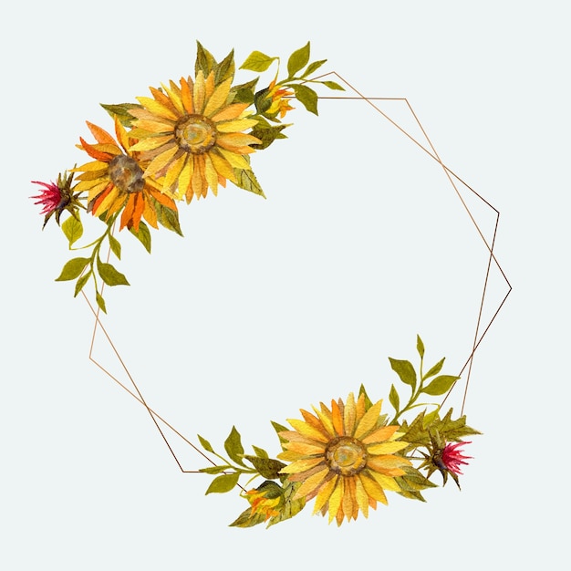 Free Vector flat design of sunflower frame