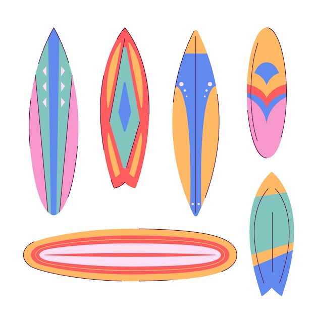 Free Vector flat design sup board collection