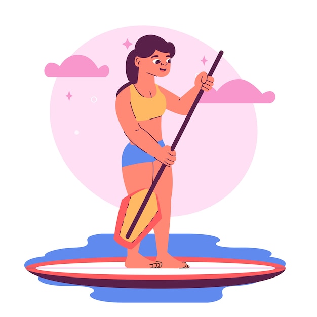 Flat design sup illustration