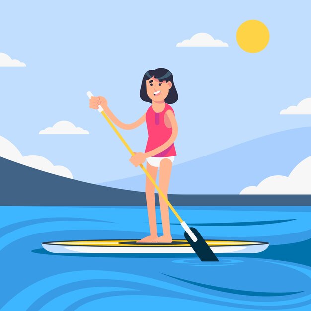 Flat design sup illustration