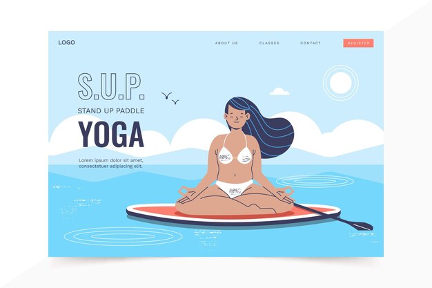 Flat design sup landing page