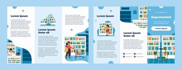 Flat design supermarket brochure