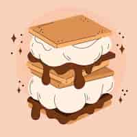 Free vector flat design sweet s'more illustration