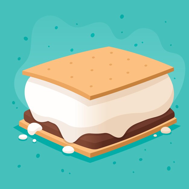 Flat design sweet s'more illustration