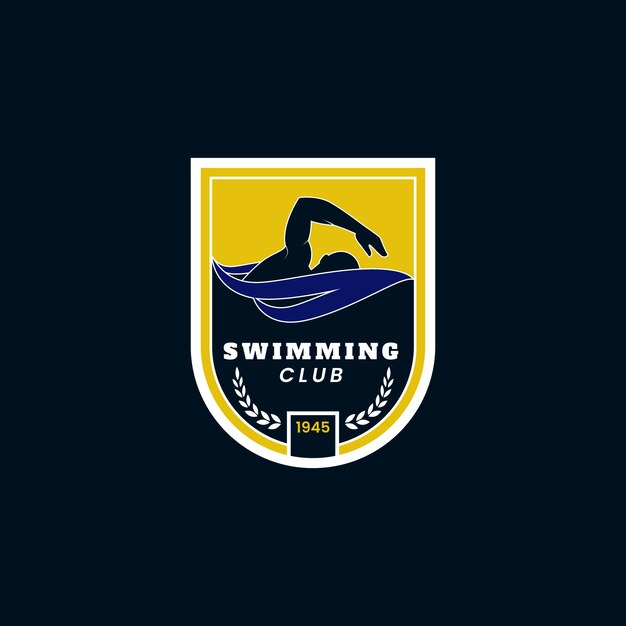 Flat design swimming logo template