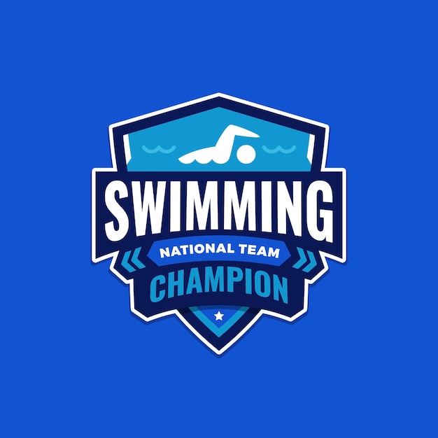 Flat design swimming logo template