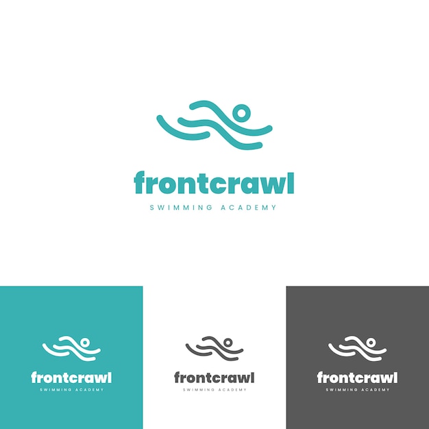 Flat design swimming logo template