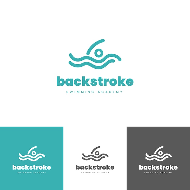 Flat design swimming logo template