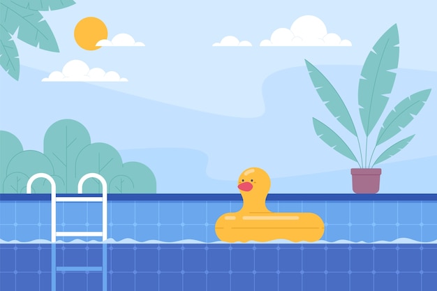 Free Vector flat design swimming pool background