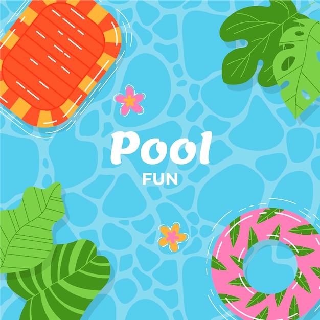 Free Vector flat design swimming pool background