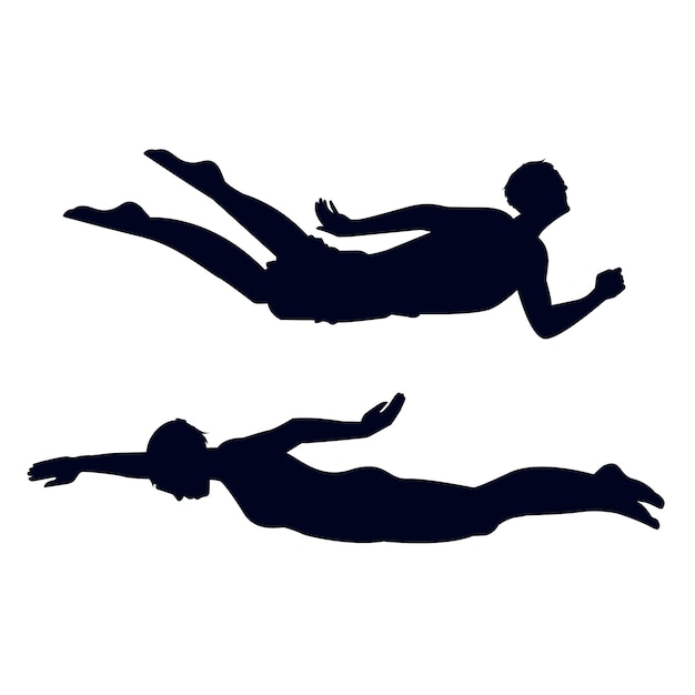 Free Vector flat design swimming  silhouette illustration