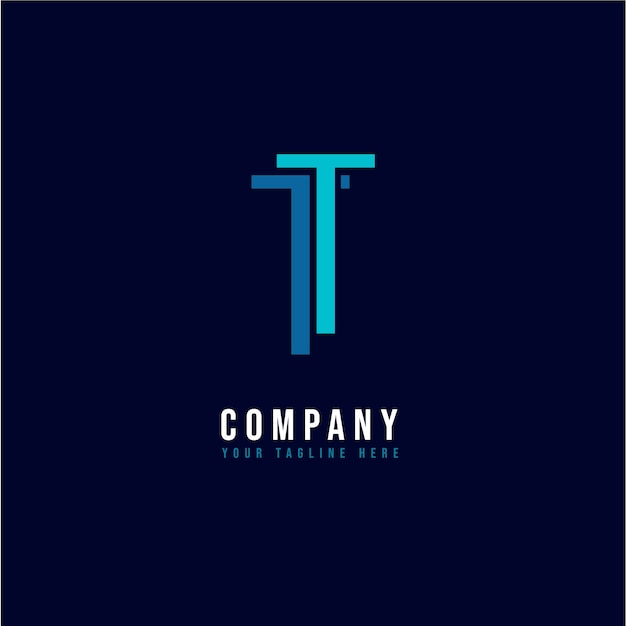 Flat design t logo design template