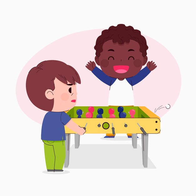 Flat design table football illustration