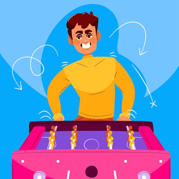 Free Vector flat design table football illustration