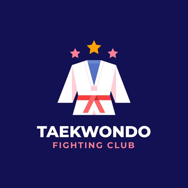 Flat design taekwondo logo design