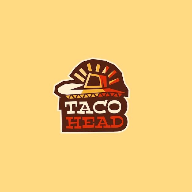 Free vector flat design taqueria logo template