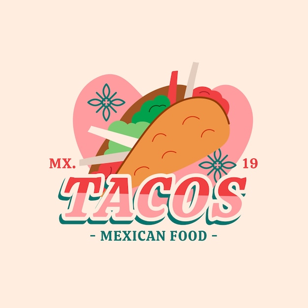 Free Vector flat design taqueria logo template