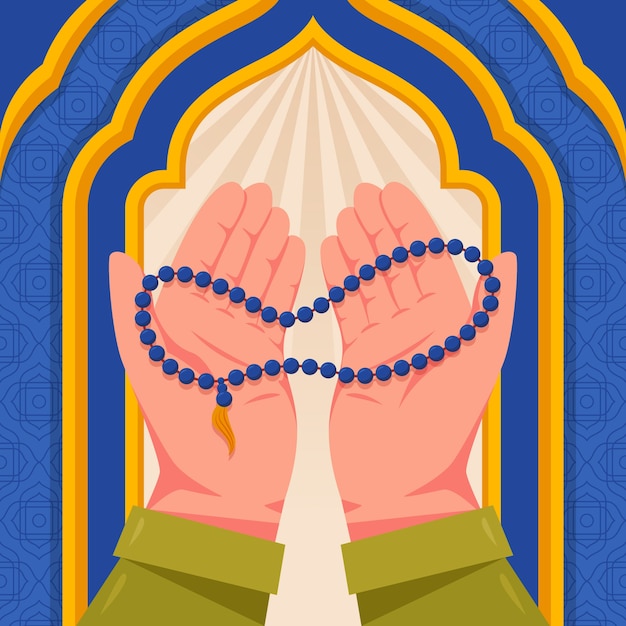 Free vector flat design tasbih illustration